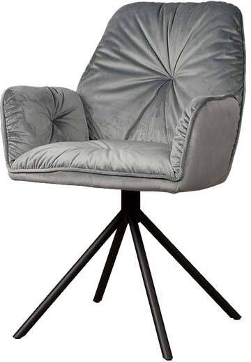 Towerliving Eetkamerstoel Palma met arm grijs