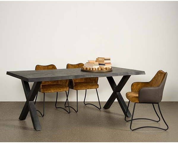 Towerliving Eettafel Xara zwart 240x100 cm