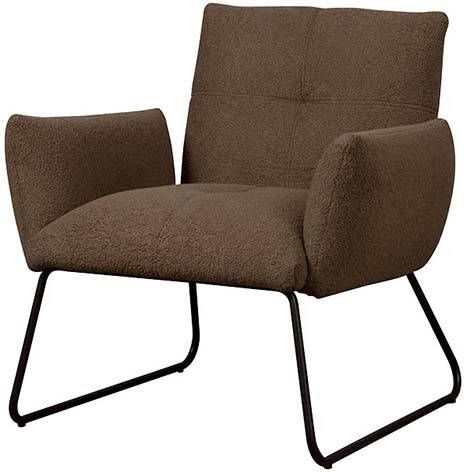 Towerliving Fauteuil Dante schapenvacht donkerbruin