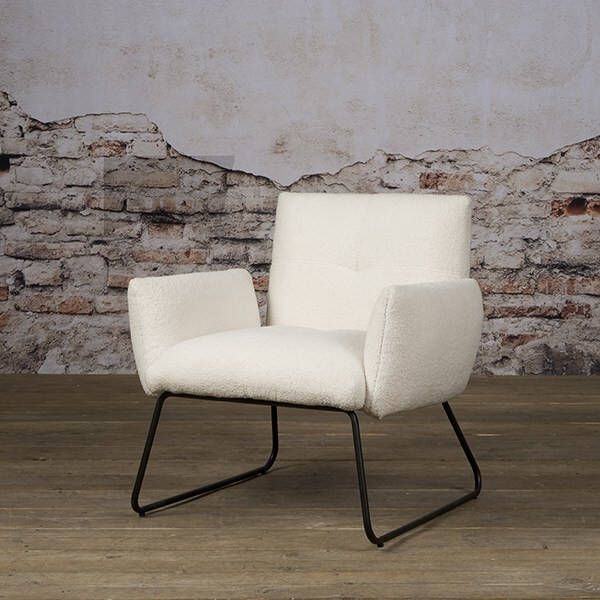 Towerliving Fauteuil Dante schapenvacht wit