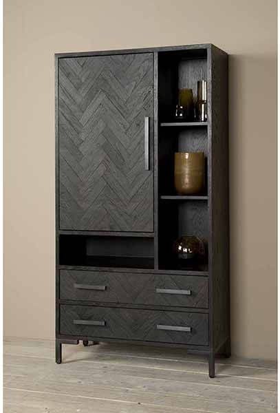 Towerliving Opbergkast Ziano zwart 100x45x190 cm