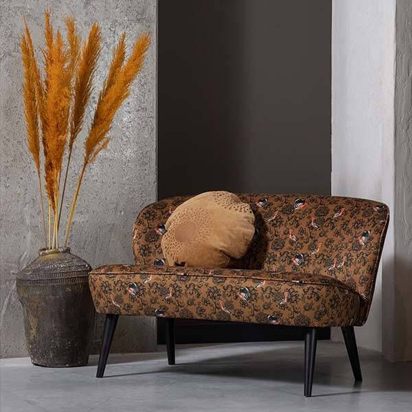 WOOOD Bankje 'Sara' Velvet, kleur Fenix