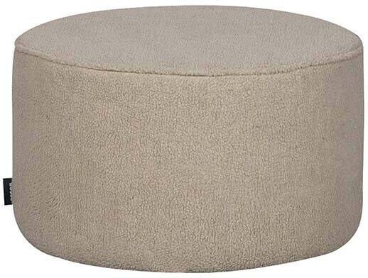 WOOOD Poef 'Sara' Laag, Teddy, kleur Off White