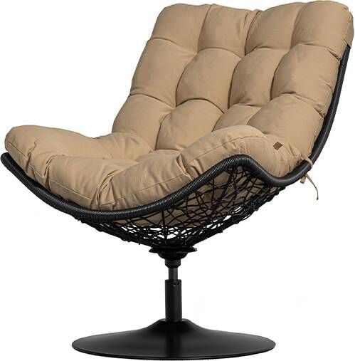 WOOOD Outdoor Draaifauteuil 'Vive' Rattan, kleur Zand