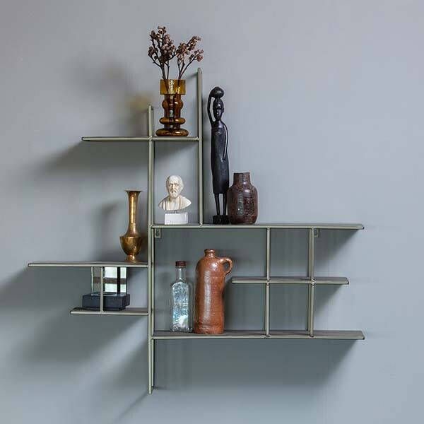 WOOOD Wandkast Zach metaal antique grey