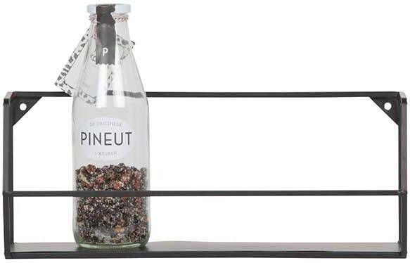 Woood wandplank Zeta L zwart 16x40x16 cm Leen Bakker