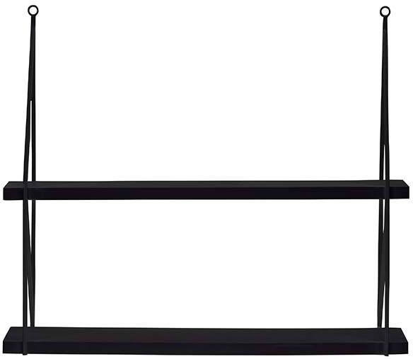 WOOOD Wandrek Kiki 2 planken zwart