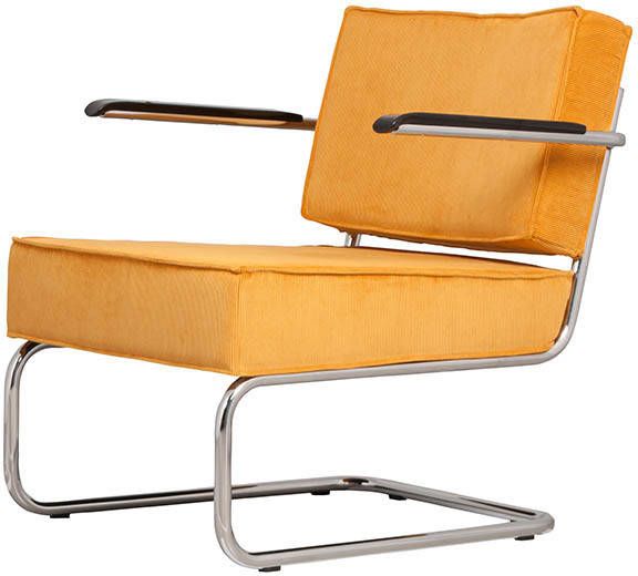 Zuiver Armstoel Lounge Chair Ridge Rib geel