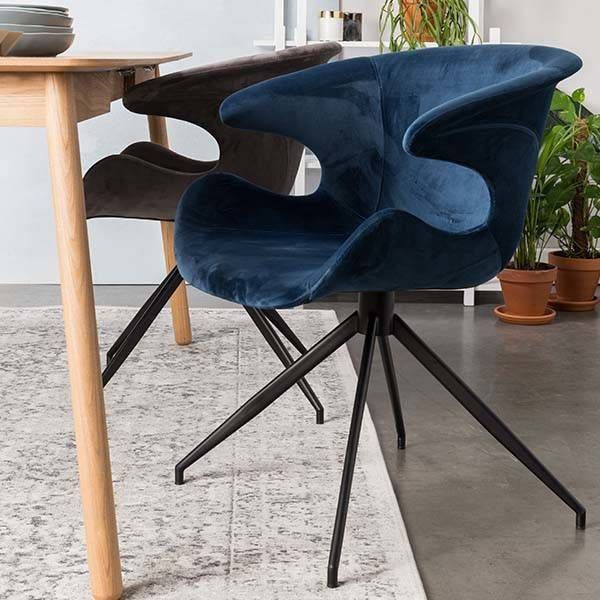 Zuiver Mia Stoel Hout/Stof 62 x 78,5 cm Blauw