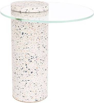 Zuiver Bijzettafel Rosalina terrazzo wit