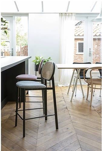 Zuiver Counterstoel Spike grijs/naturel