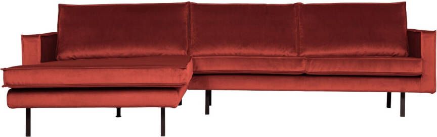 BePureHome Loungebank 'Rodeo' Links, Velvet, kleur Chestnut