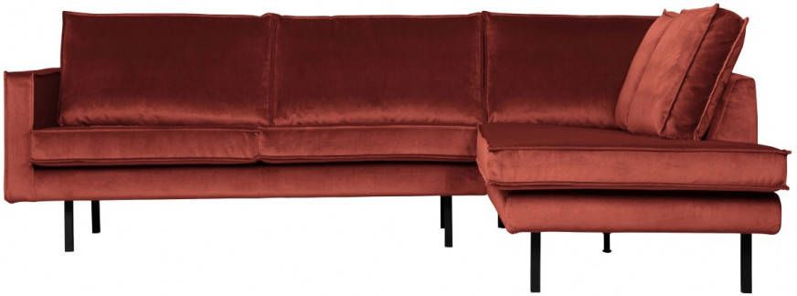 BePureHome Hoekbank 'Rodeo' Rechts, Velvet, kleur Chestnut