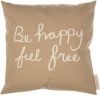 Riverdale buitenkussens Be happy bruin wit 45 x 45 cm online kopen