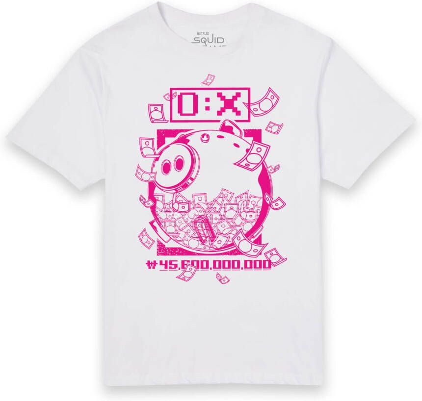 Squid Game Piggy Bank Men's T Shirt White XXL Wit